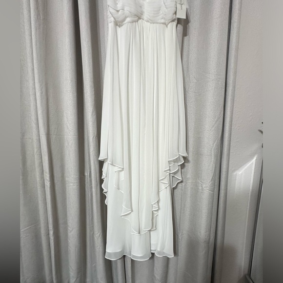 NWT David’s Bridal dress-soft white- size 10- long keyhole w/ beaded neck- - Picture 4 of 9